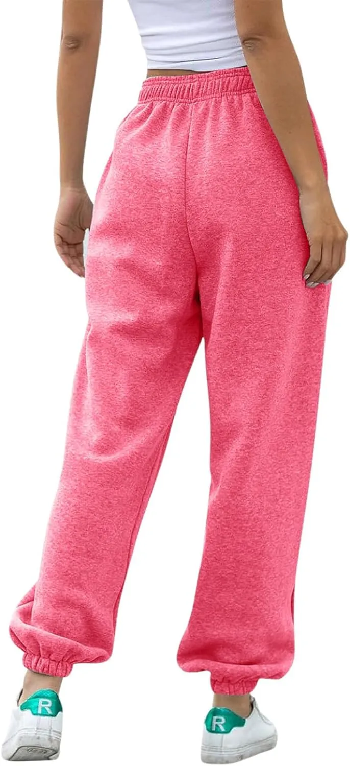 Women's Baggy Sweatpants Drawstring Joggers Elastic High Waisted Sports Pants Workout Yoga Pants with Pocket