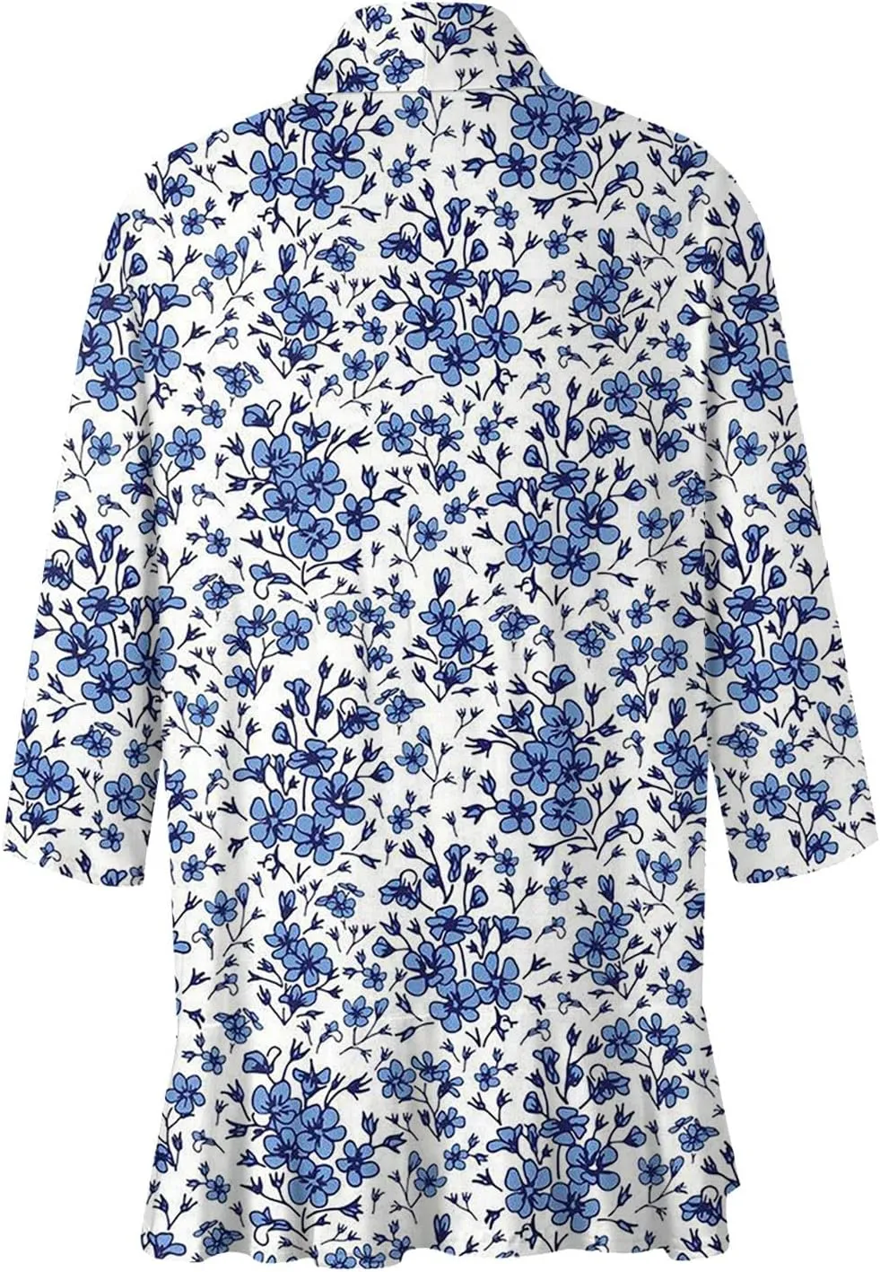 Womens Open Front Cardigan Lightweight Retro Print Cardigans 3/4 Sleeve Blouse Tops Coat Casual Duster Jackets
