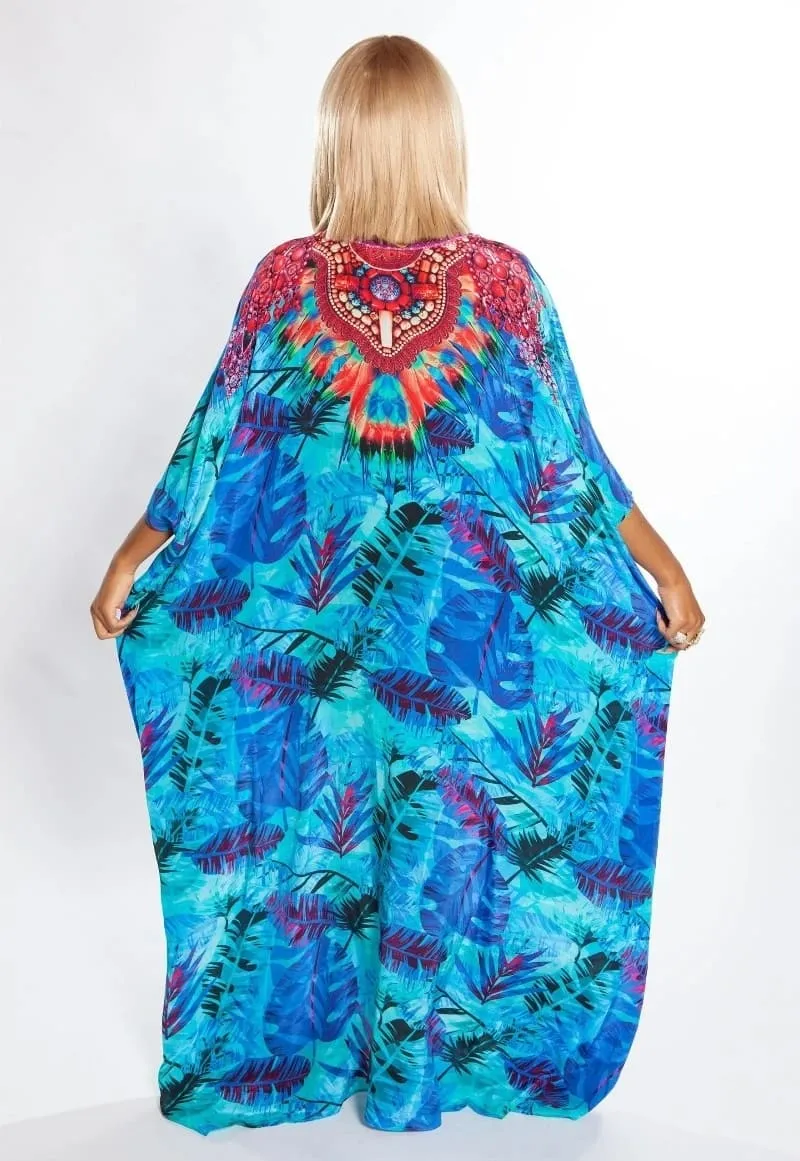 Women's Plus Size Half Sleeve Beach Caftan Cover Ups