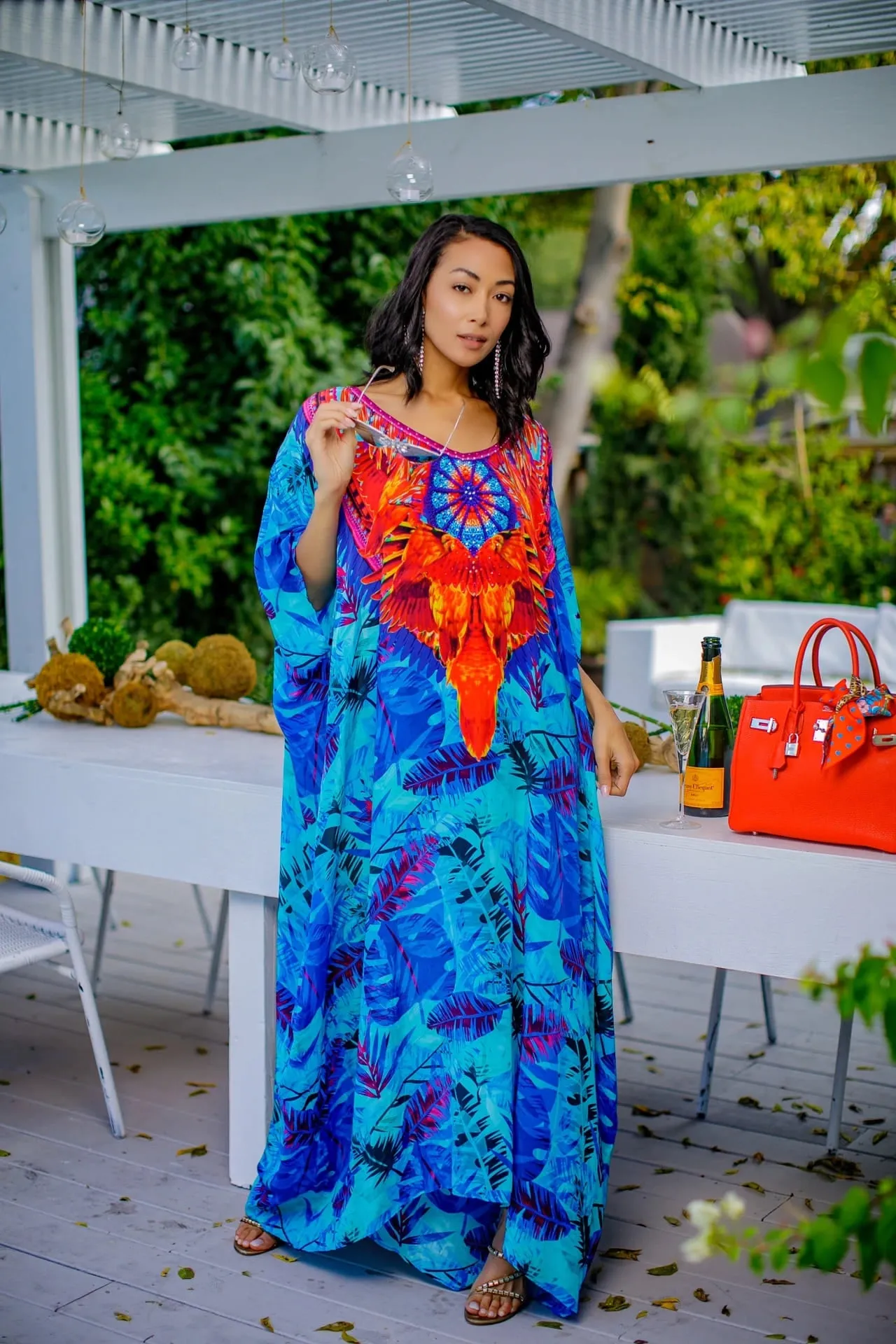 Women's Plus Size Half Sleeve Beach Caftan Cover Ups