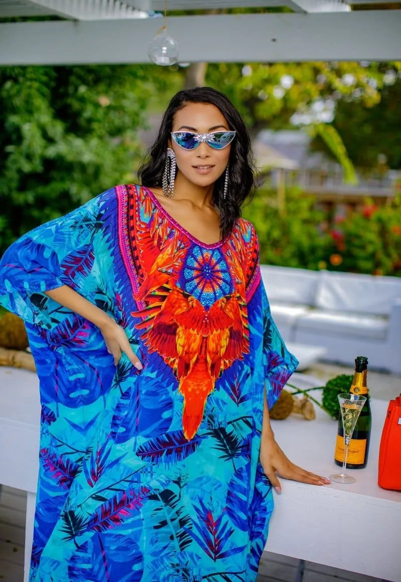 Women's Plus Size Half Sleeve Beach Caftan Cover Ups
