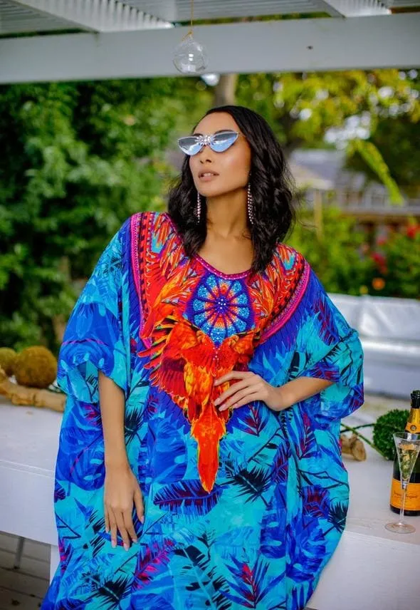 Women's Plus Size Half Sleeve Beach Caftan Cover Ups