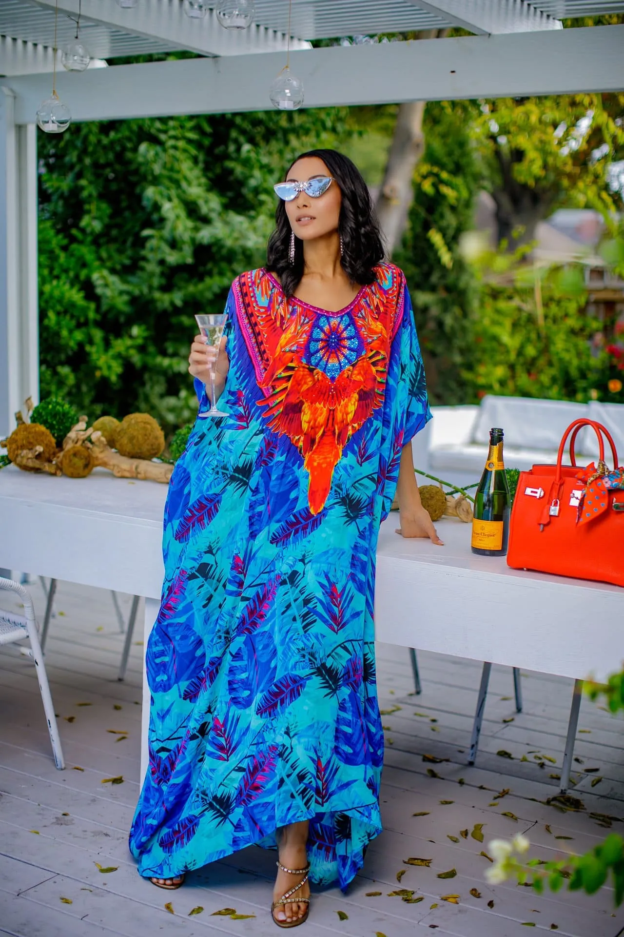 Women's Plus Size Half Sleeve Beach Caftan Cover Ups
