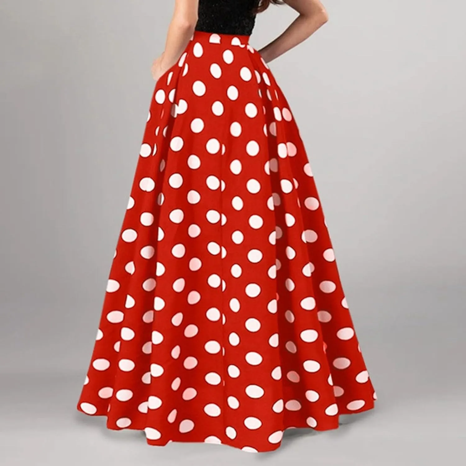 Womens Skirts Midi Length for Summer Vacation Trendy Y2K Vintage Polka Dot Maxi Skirt for Women Trendy Clothes