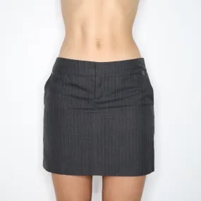 Y2K Gray Pinstripe Mini Skirt (S)